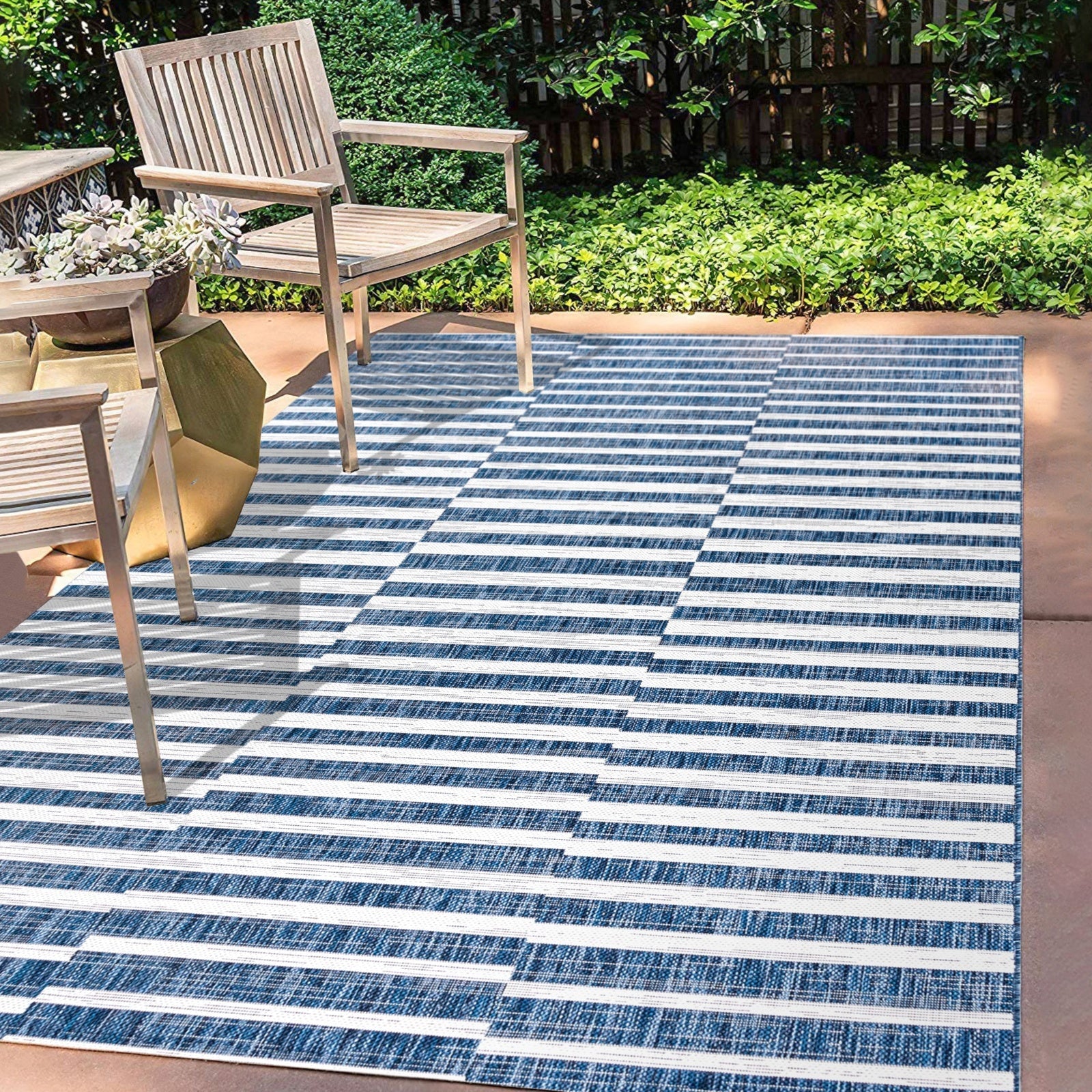 Sukie Modern Offset Stripe Indoor/Outdoor Runner Rug - Image 6