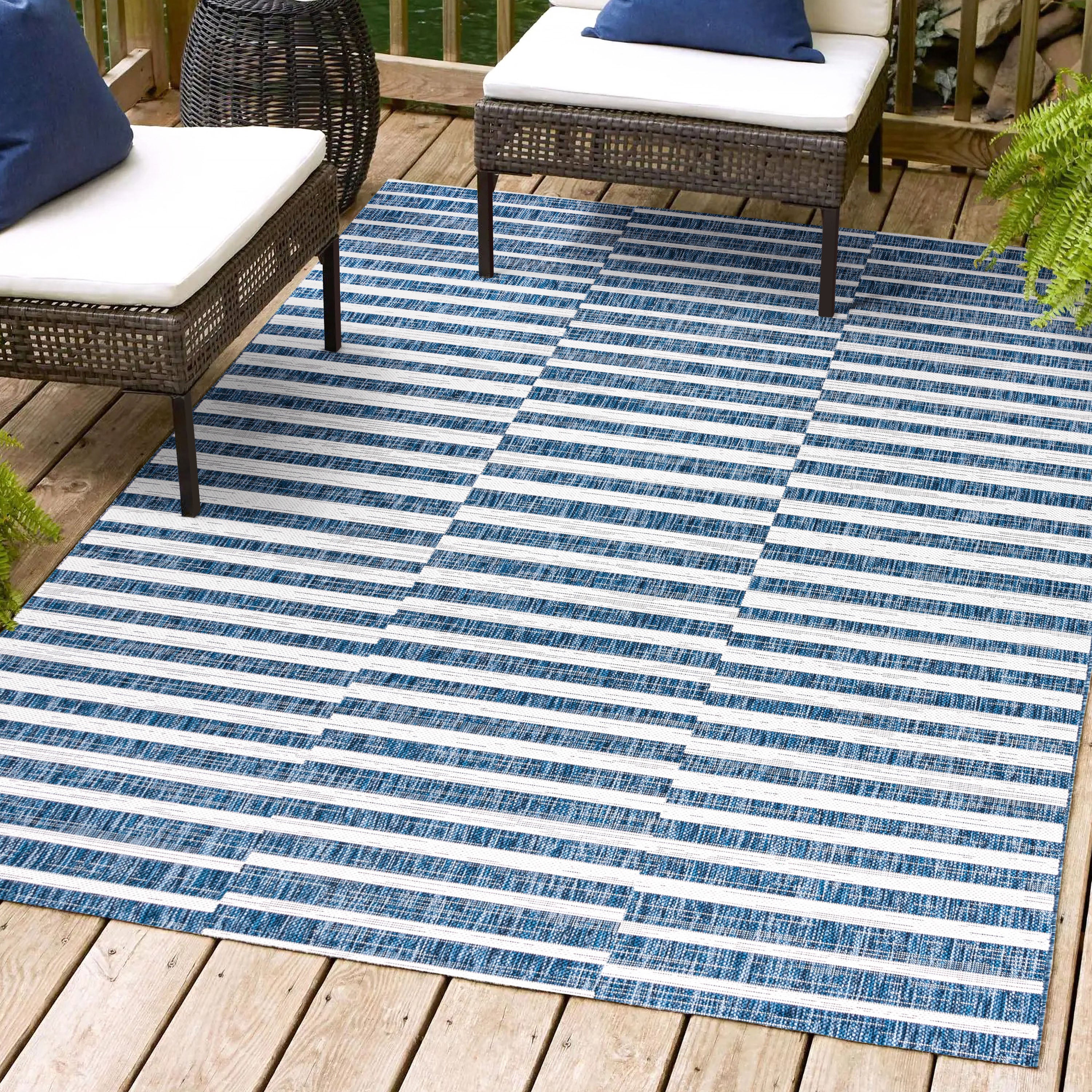 Sukie Modern Offset Stripe Indoor/Outdoor Runner Rug - Image 64