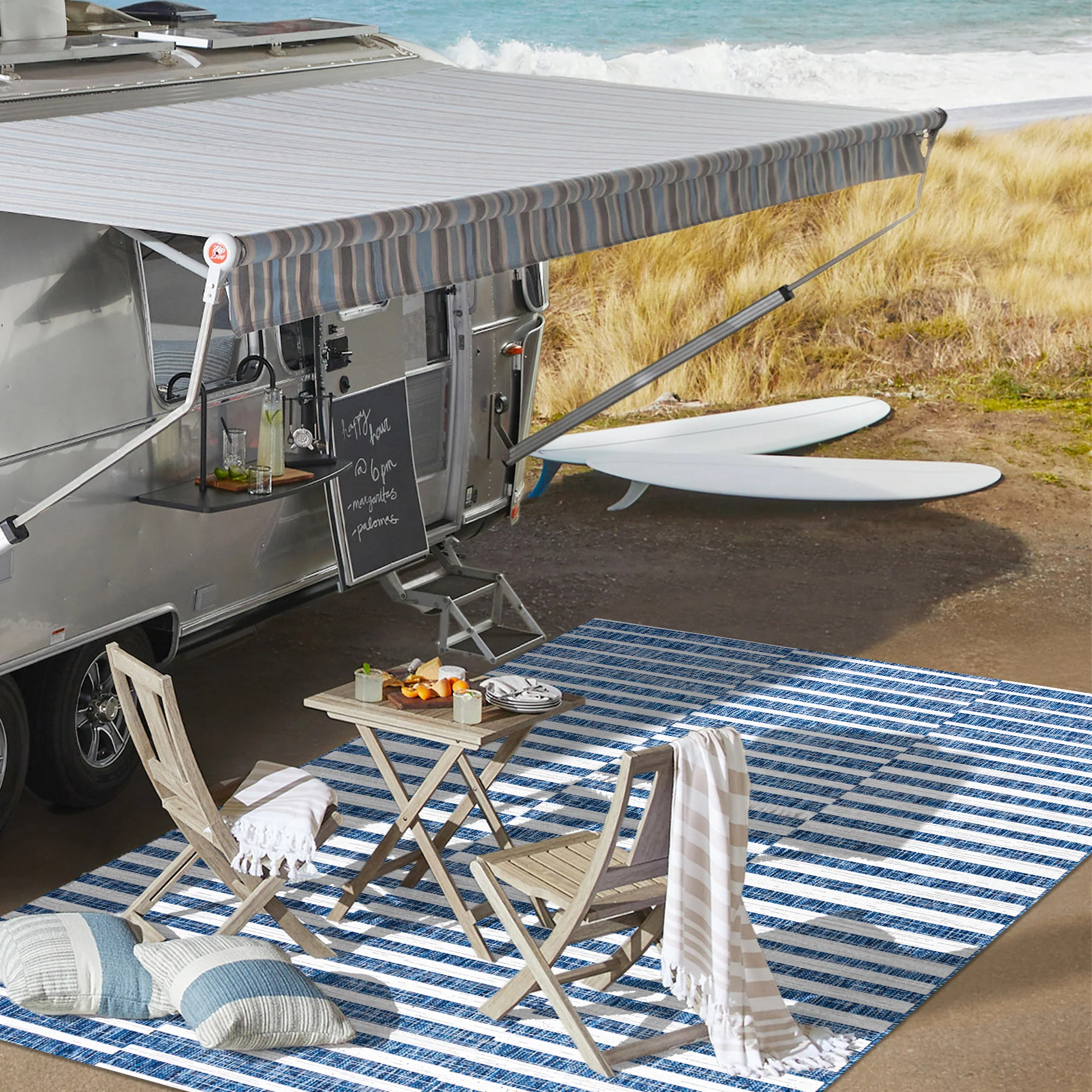 Sukie Modern Offset Stripe Indoor/Outdoor Runner Rug - Image 82