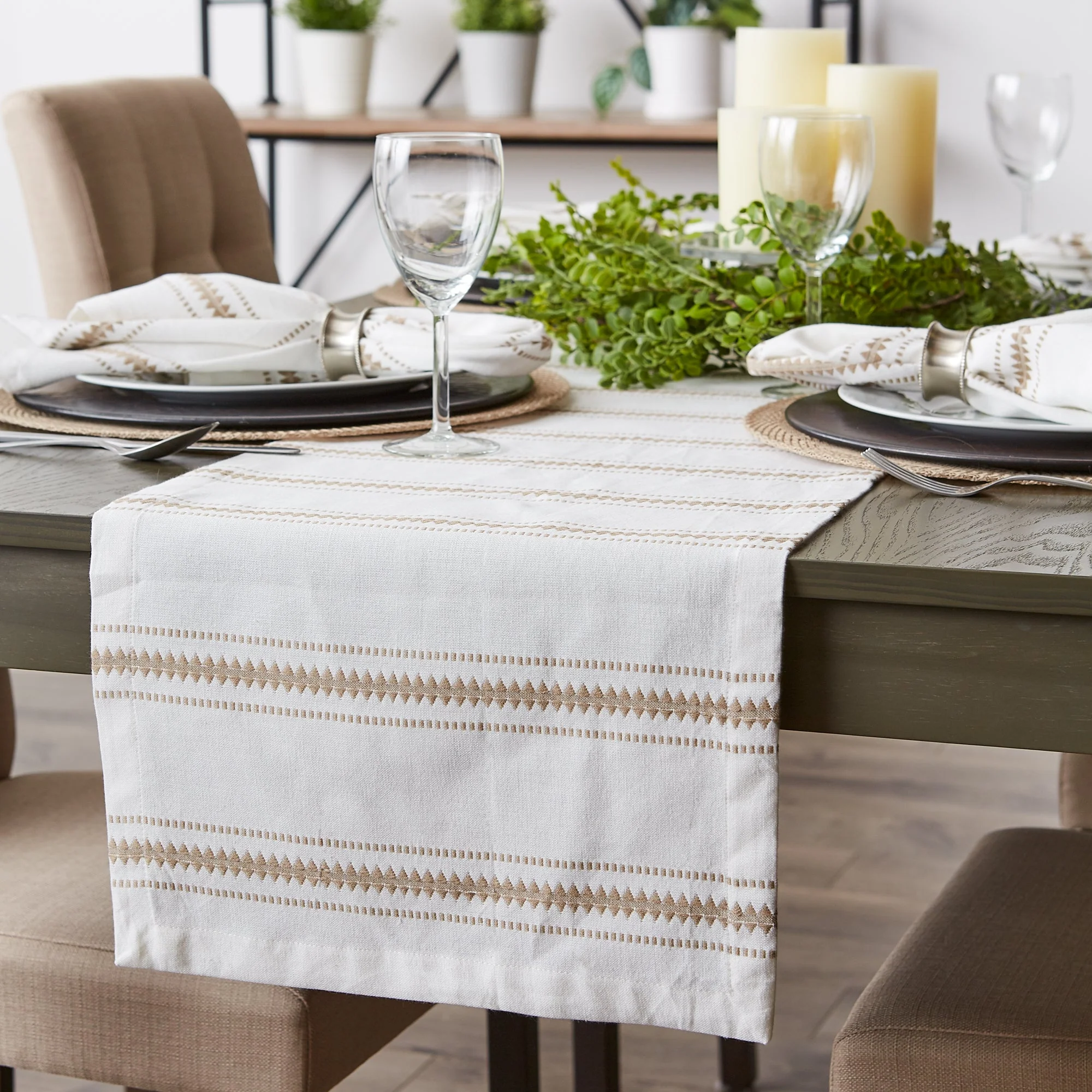 Stone Zig Dobby Stripe Table Runner 14X72 - Image 6