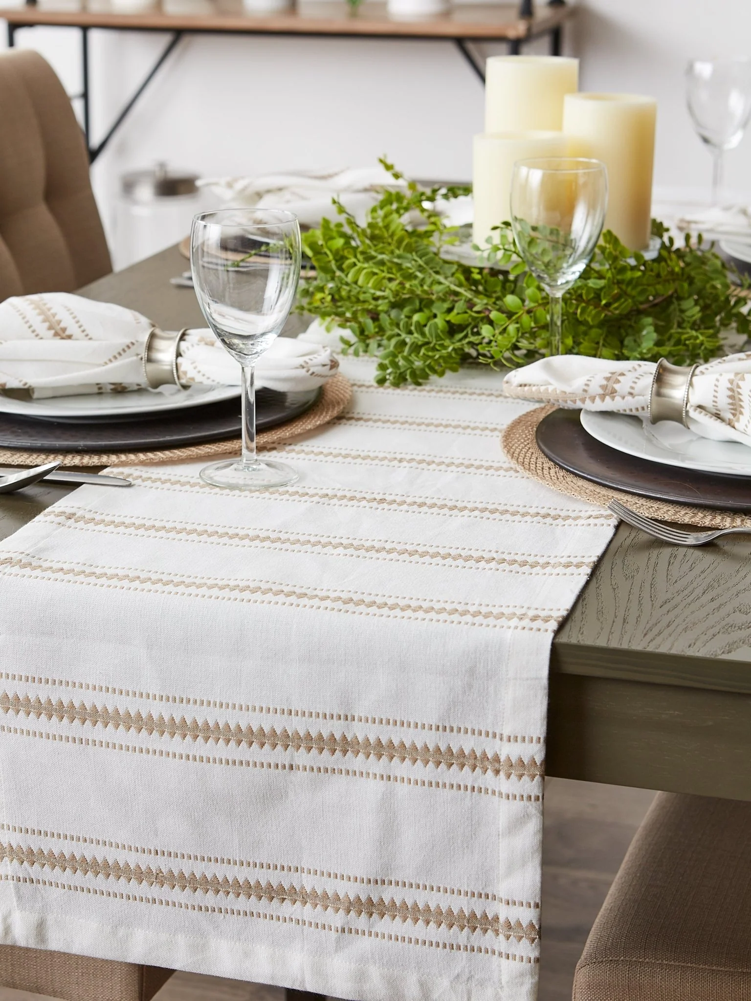 Stone Zig Dobby Stripe Table Runner 14X72 - Image 8