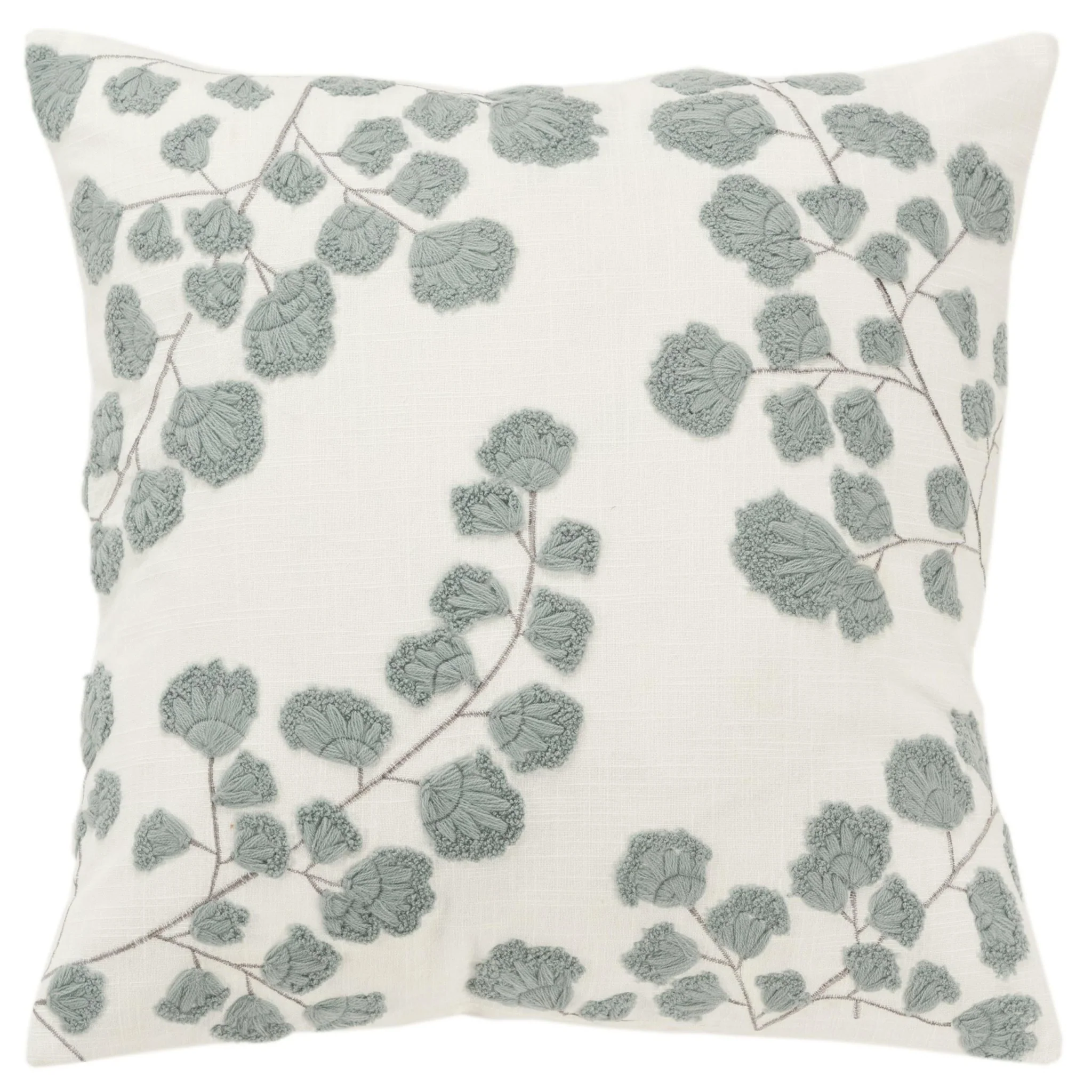 Embroidered Cotton Botanical  Decorative Throw Pillow - Image 6