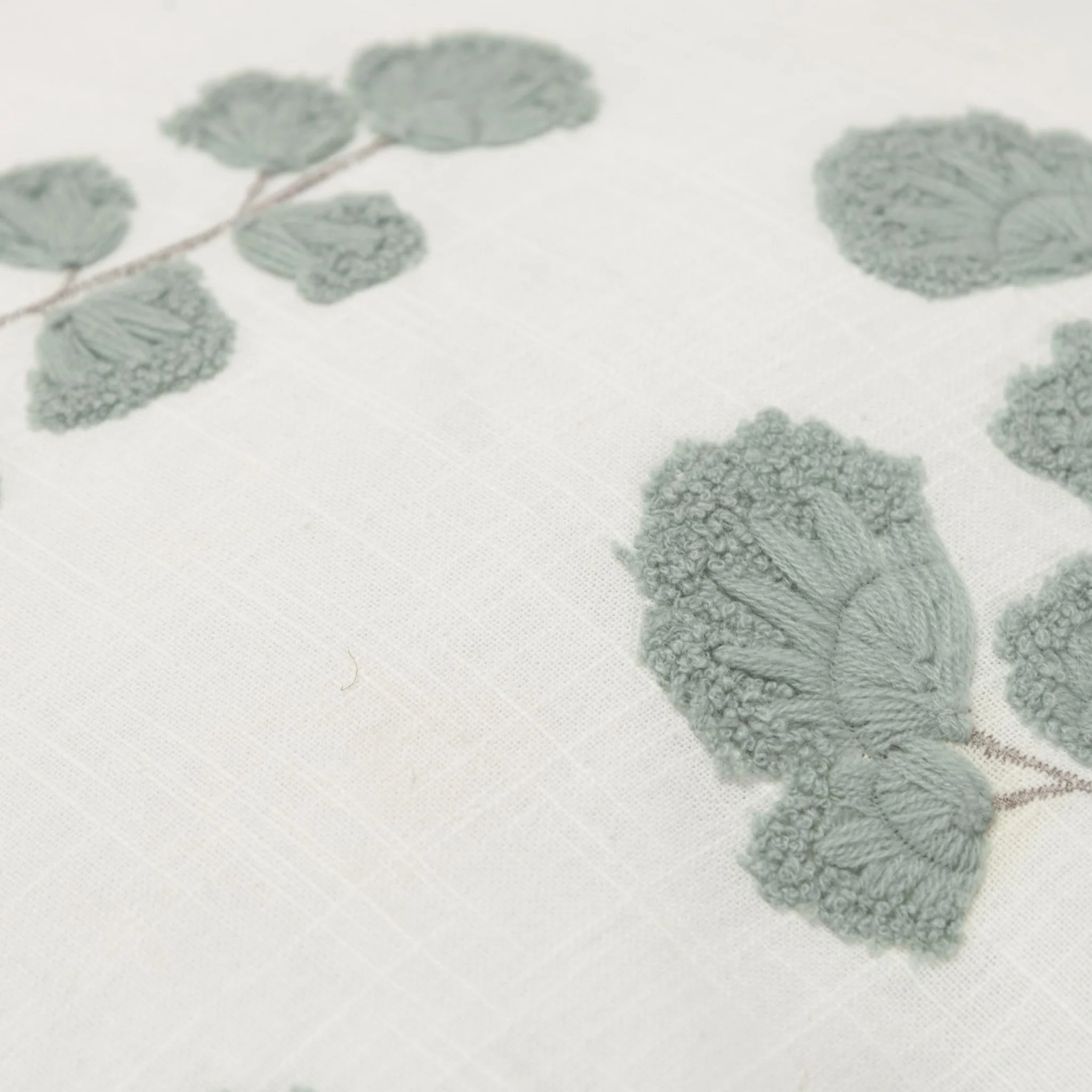 Embroidered Cotton Botanical  Decorative Throw Pillow - Image 8