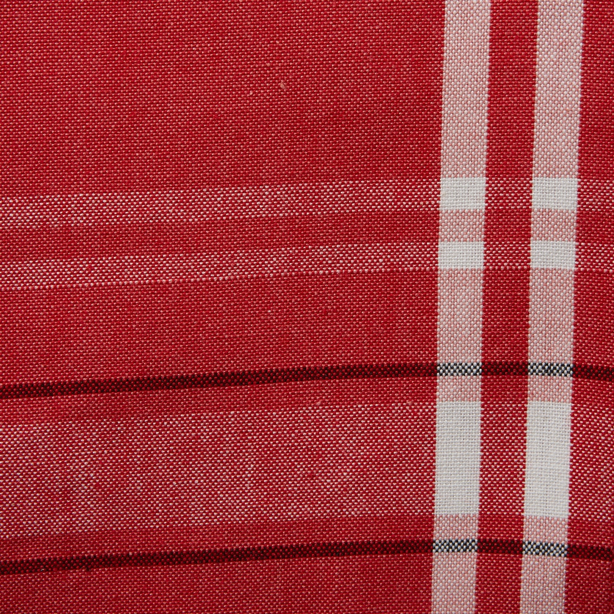 Tango Red Chambray French Stripe Table Runner 14X72 - Image 5