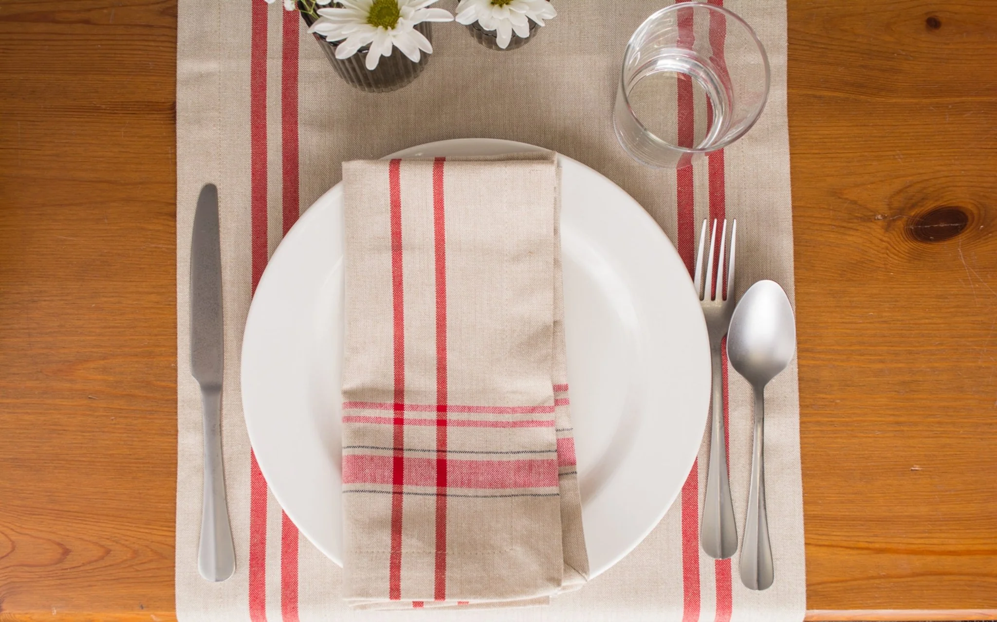 Tango Red French Stripe Table Runner 14X72 - Image 5