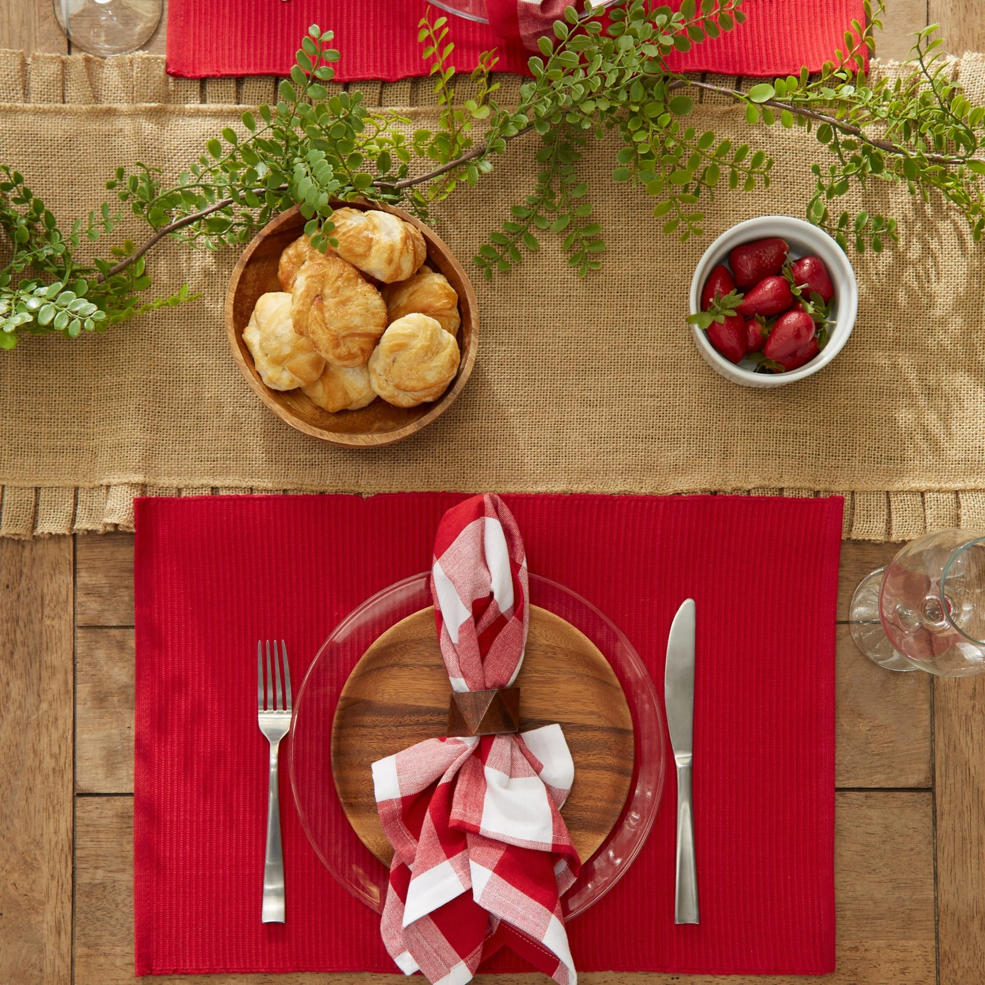 Tango Red Ribbed Placemats, Set Of 6 - Image 3