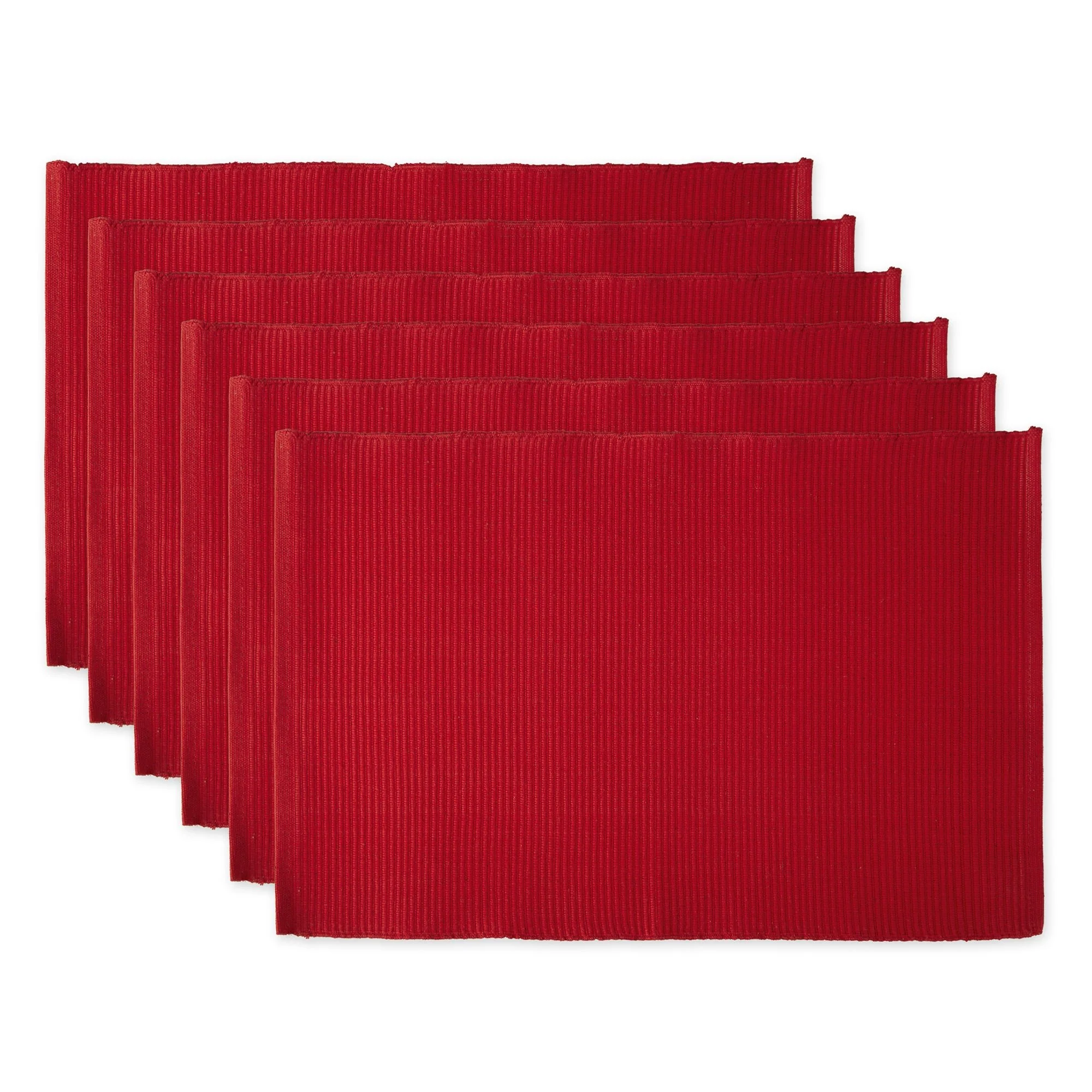 Tango Red Ribbed Placemats, Set Of 6 - Image 5