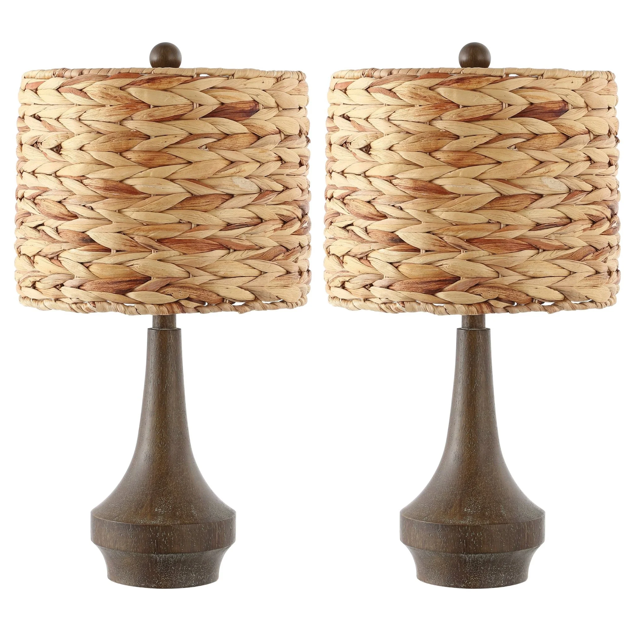 Theodore Rustic Farmhouse Handwoven Rattan/Resin LED Table Lamp - Image 3
