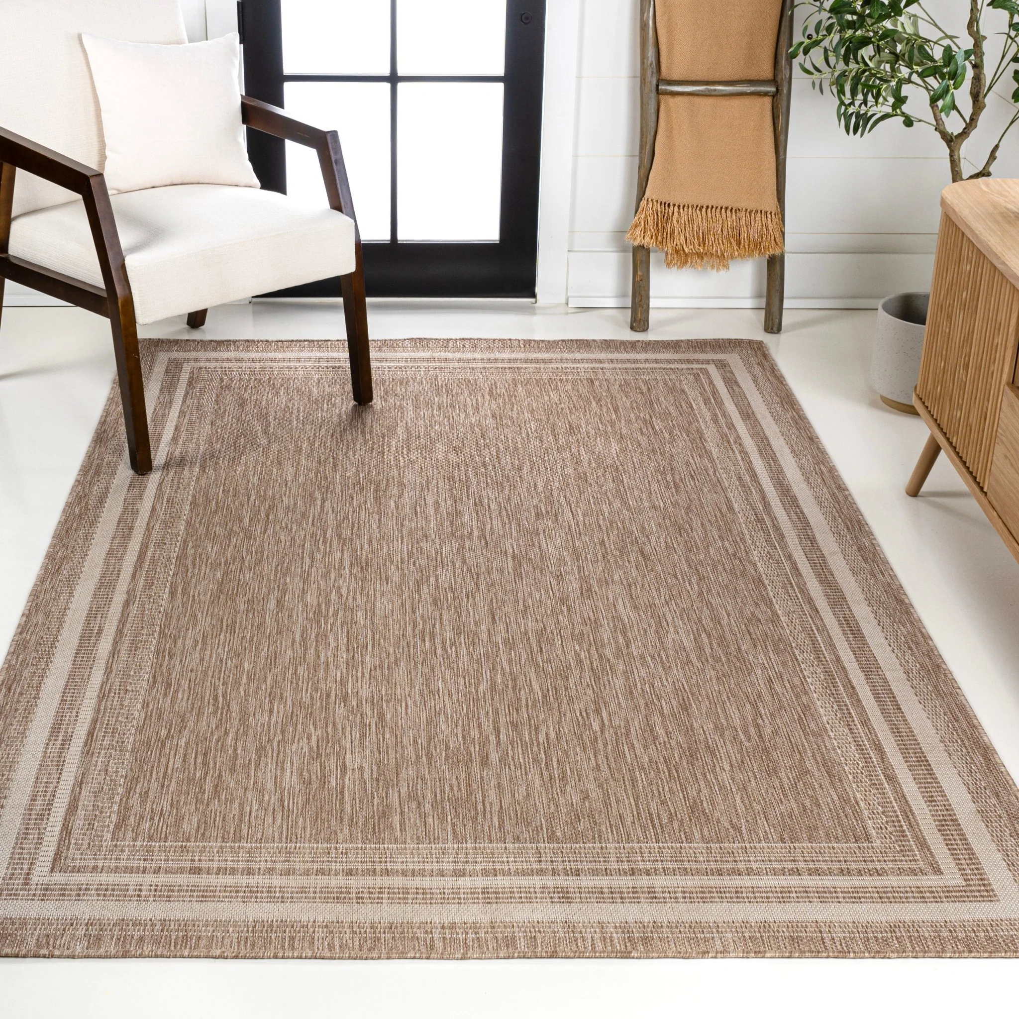 Lido Traditional Casual Pinstripe Border Indoor/Outdoor Area Rug - Image 5