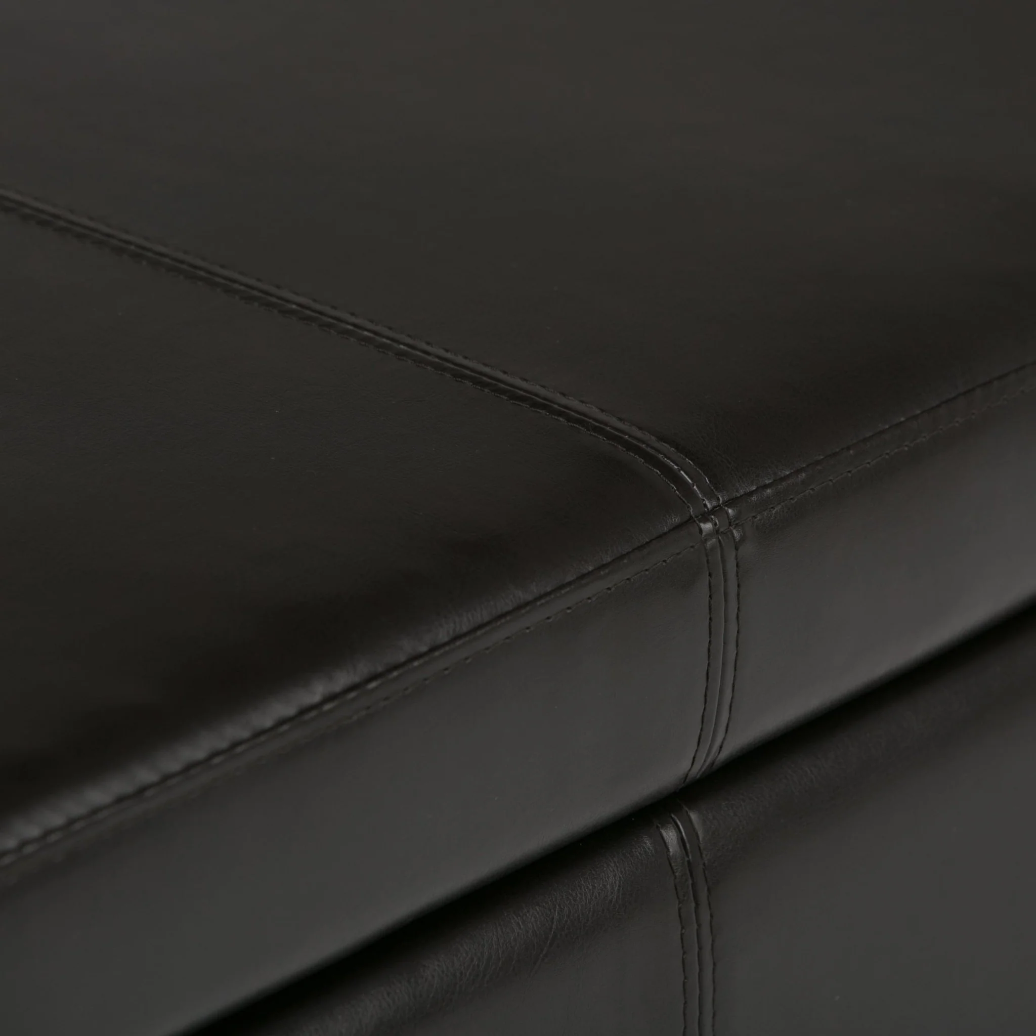 Upholstered Faux Leather Storage Ottoman - Image 7