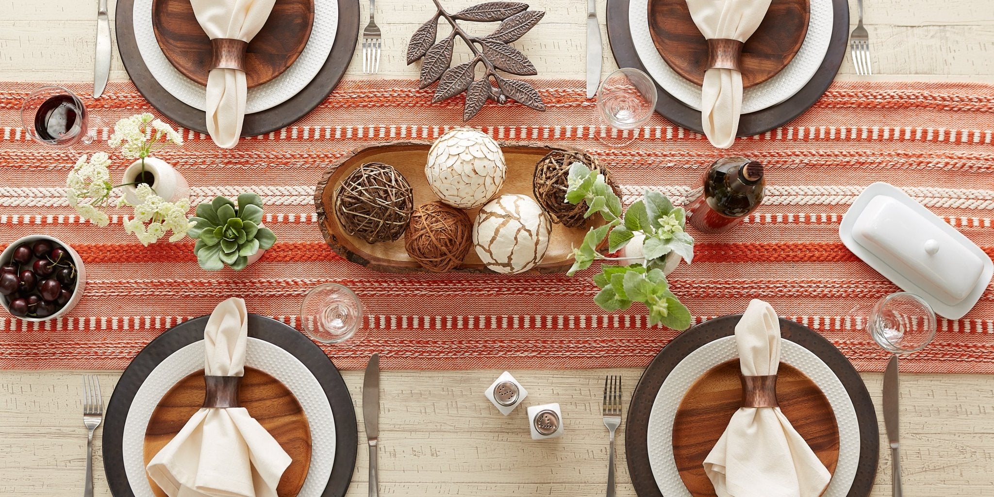 Vintage Red Braided Stripe Table Runner 15X108 - Image 9