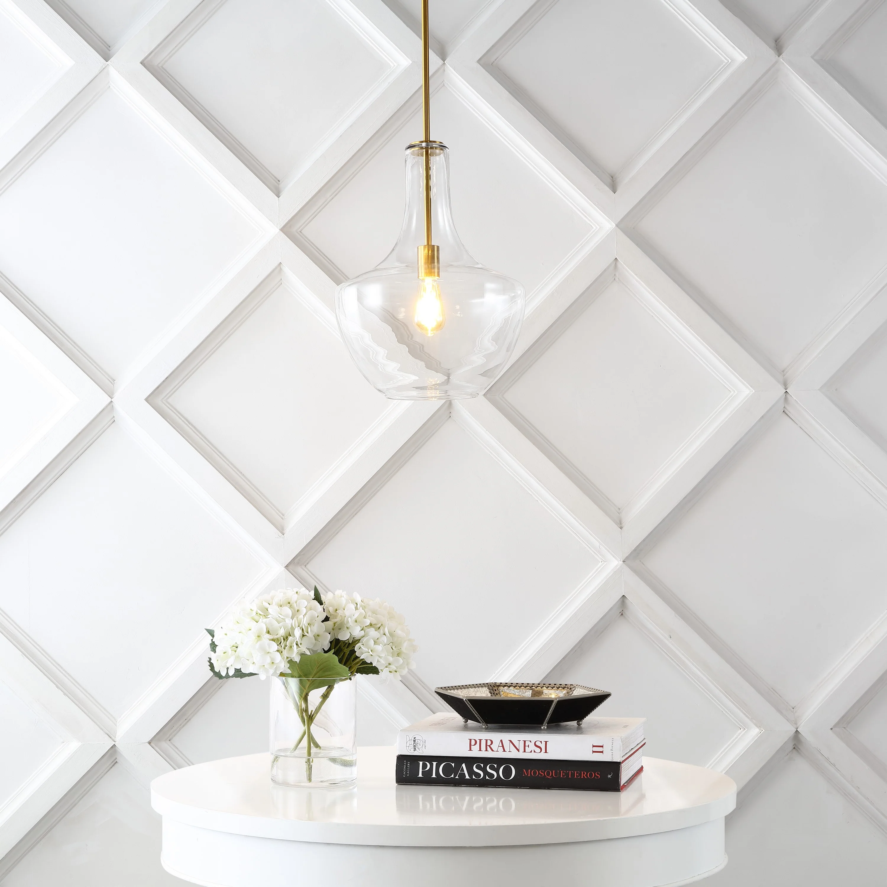 Watts 1-Light Mid-Century Modern Iron/Glass LED Pendant - Image 13