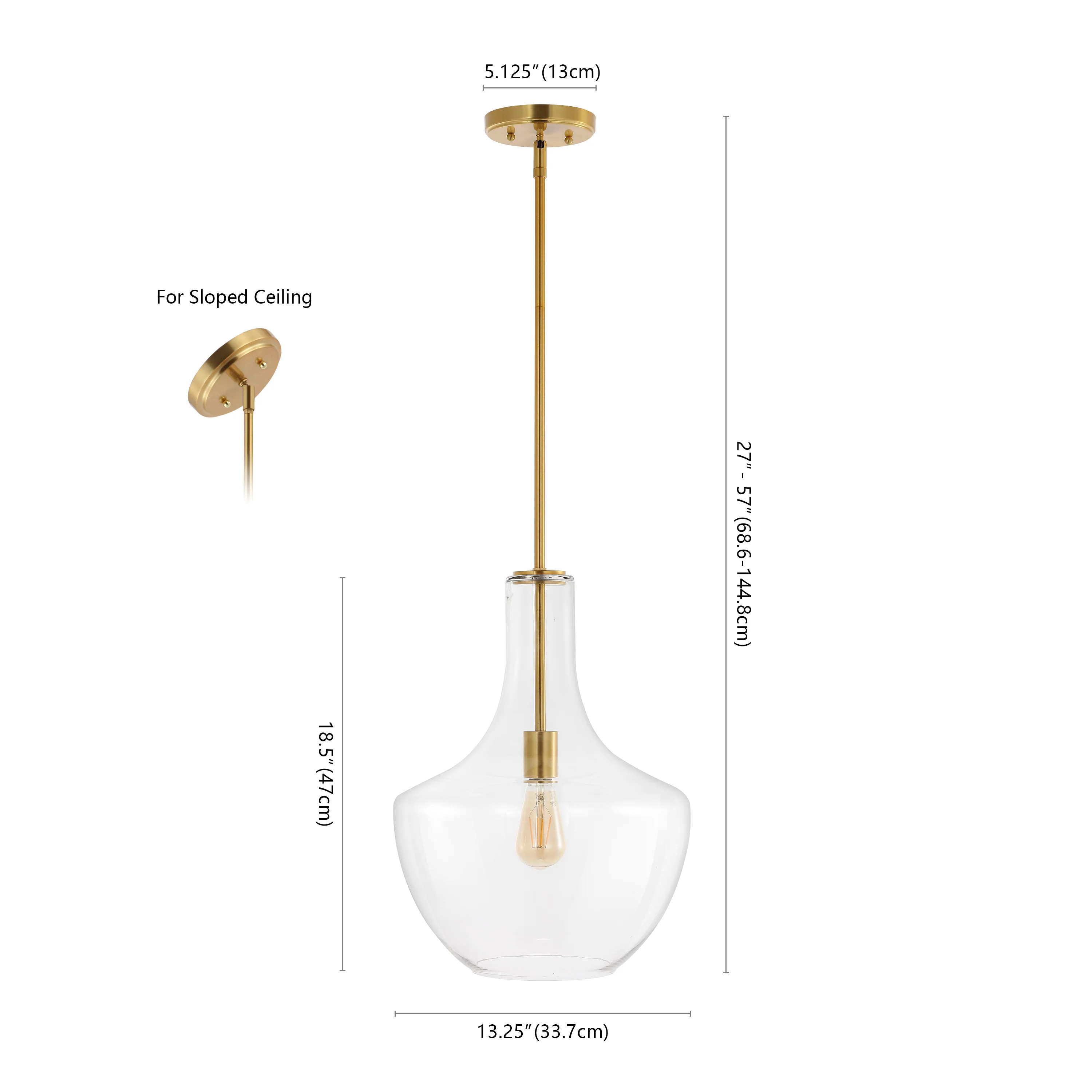 Watts 1-Light Mid-Century Modern Iron/Glass LED Pendant - Image 16