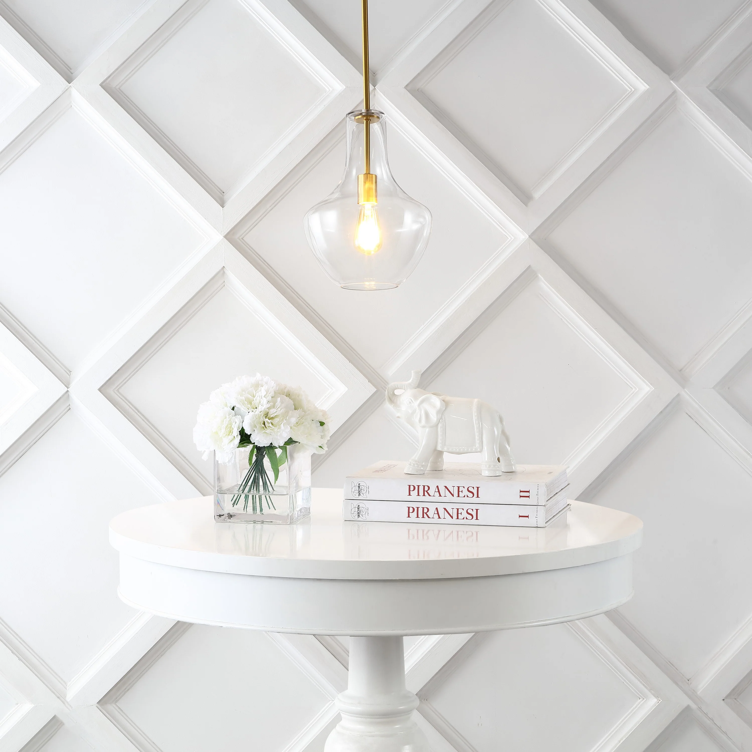 Watts 1-Light Mid-Century Modern Iron/Glass LED Pendant - Image 5