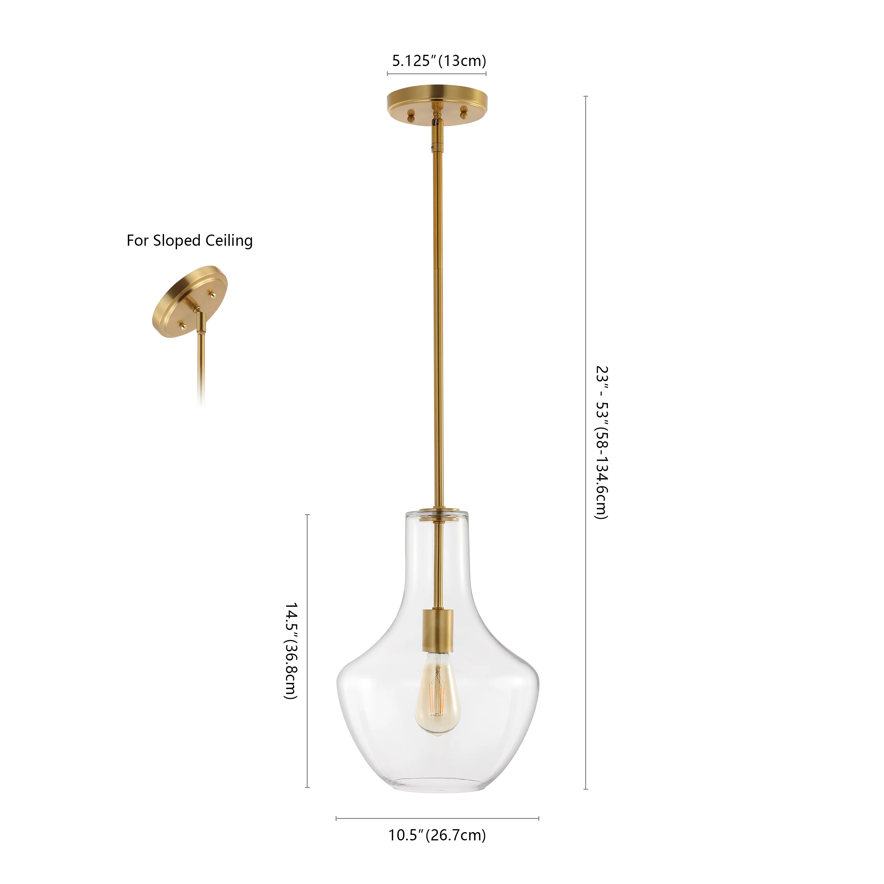 Watts 1-Light Mid-Century Modern Iron/Glass LED Pendant - Image 8