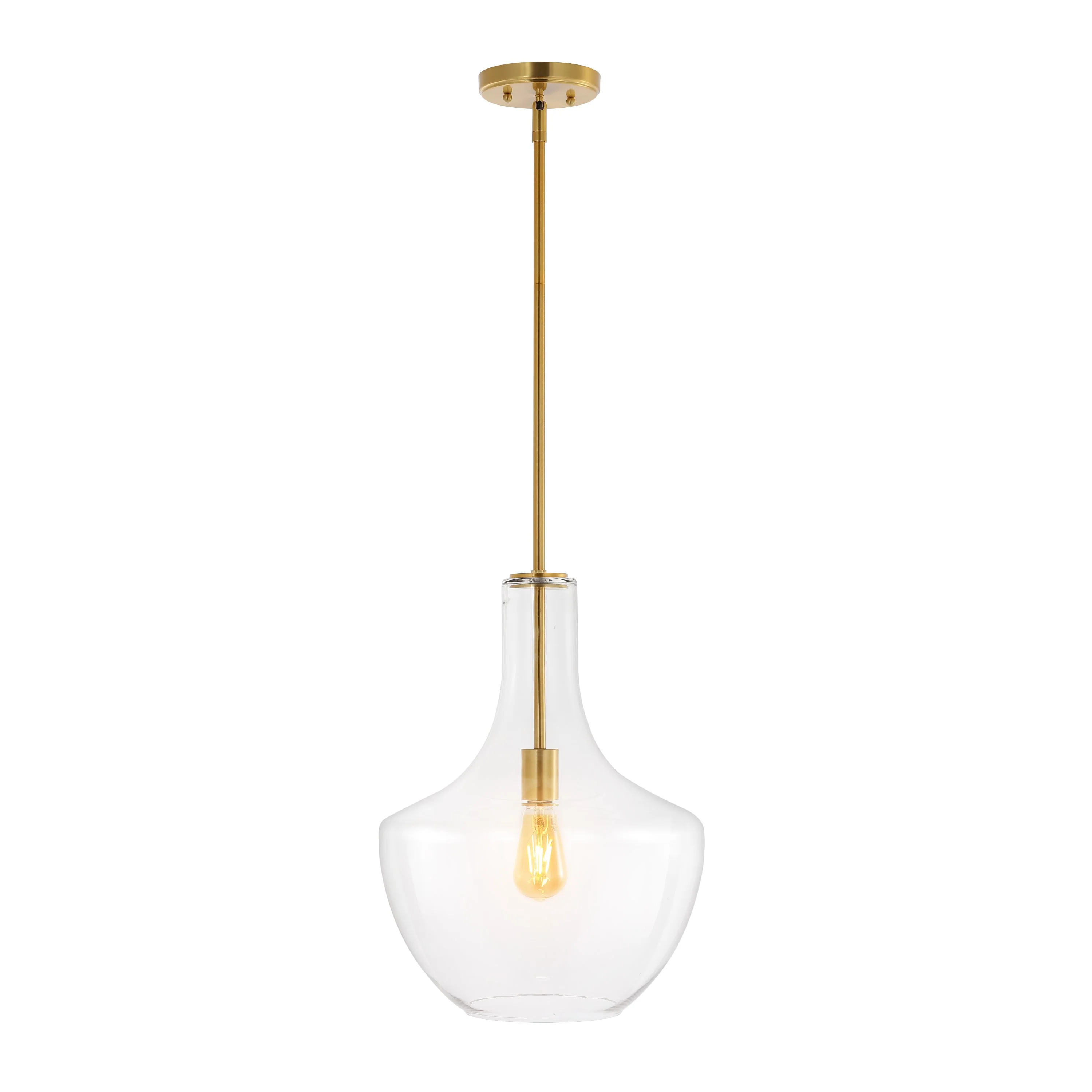 Watts 1-Light Mid-Century Modern Iron/Glass LED Pendant - Image 9