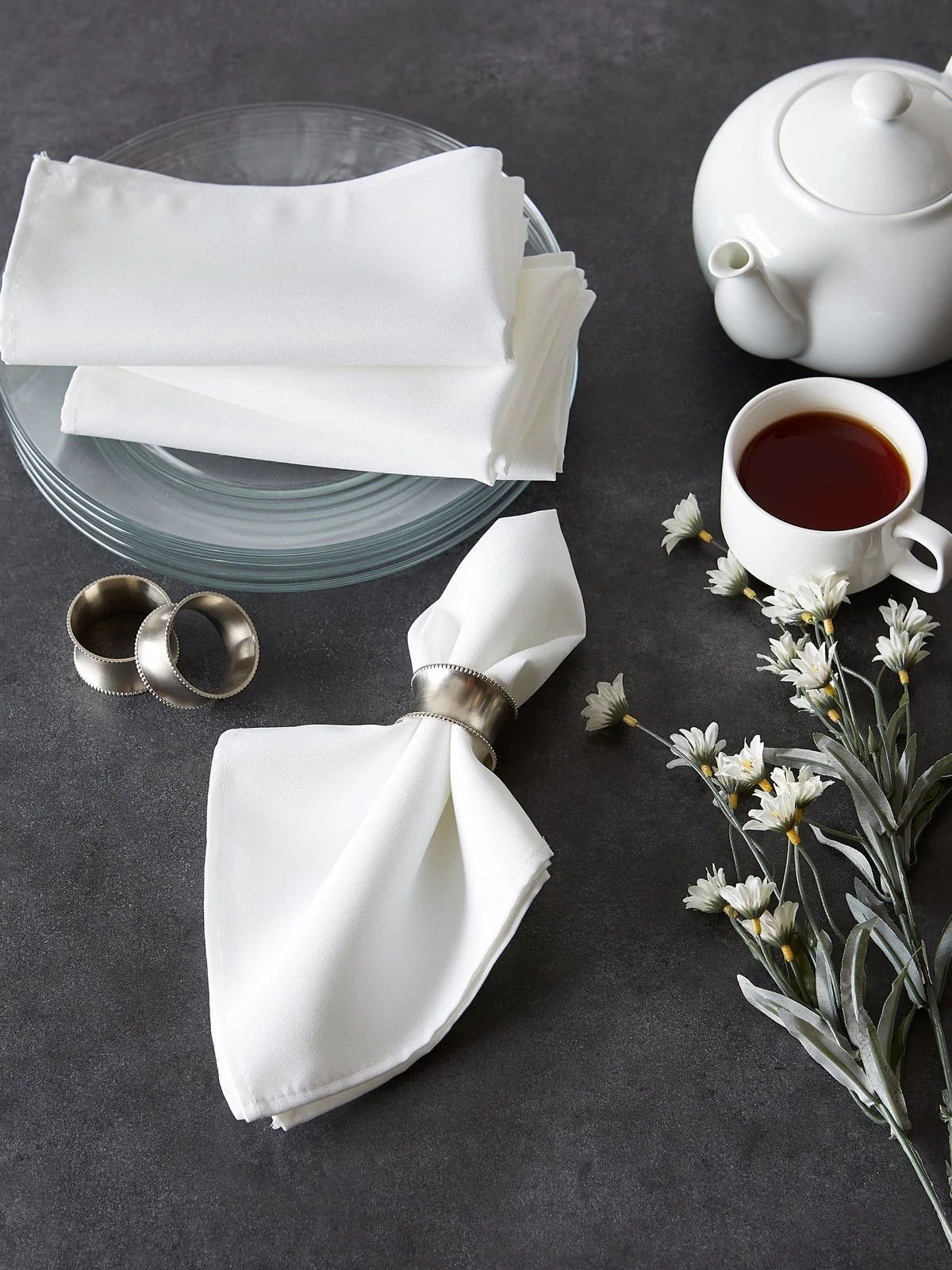 White Commercial Quality 18"X18" Napkins, Set Of 6 - Image 7