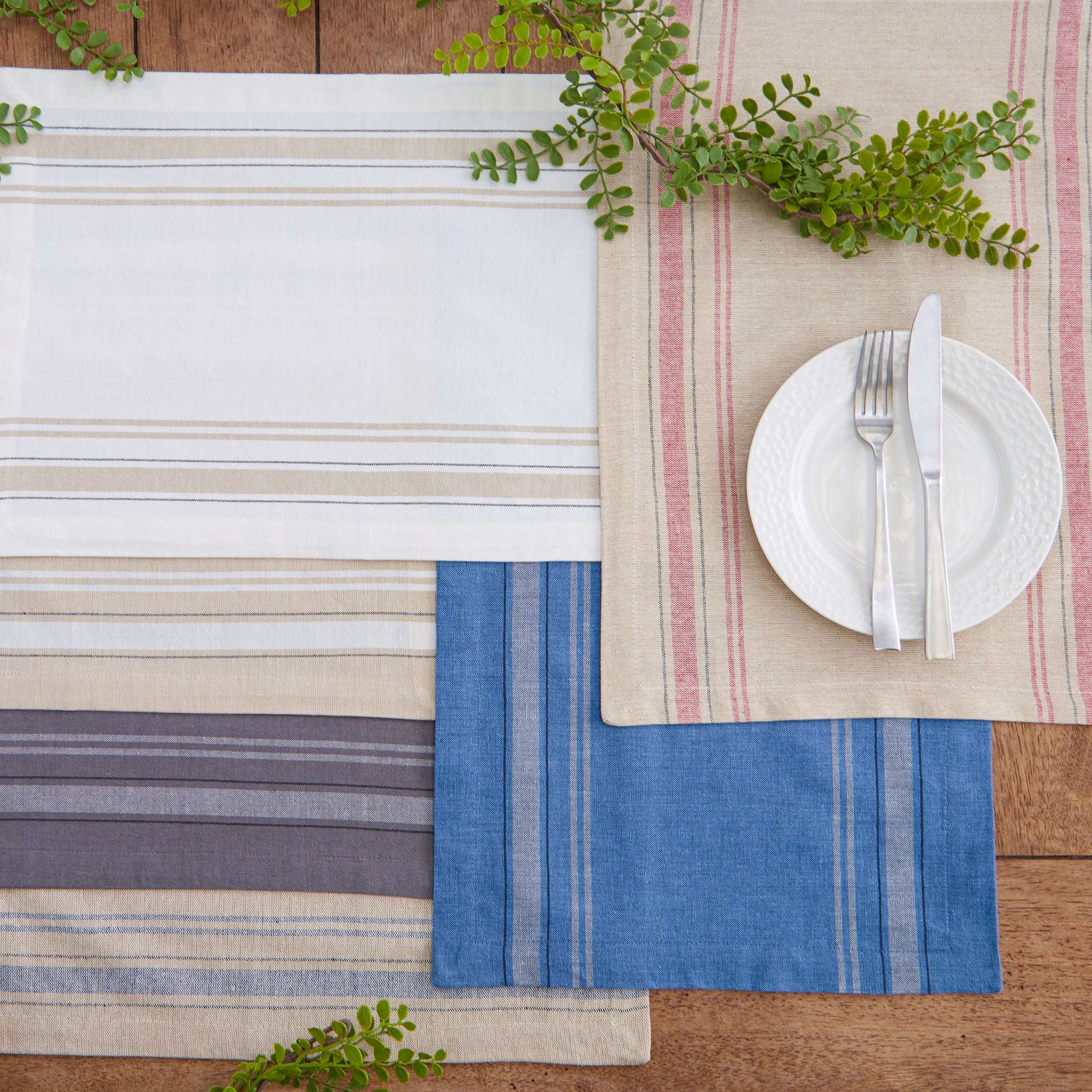 White French Stripe Placemats, Set Of 6 - Image 4
