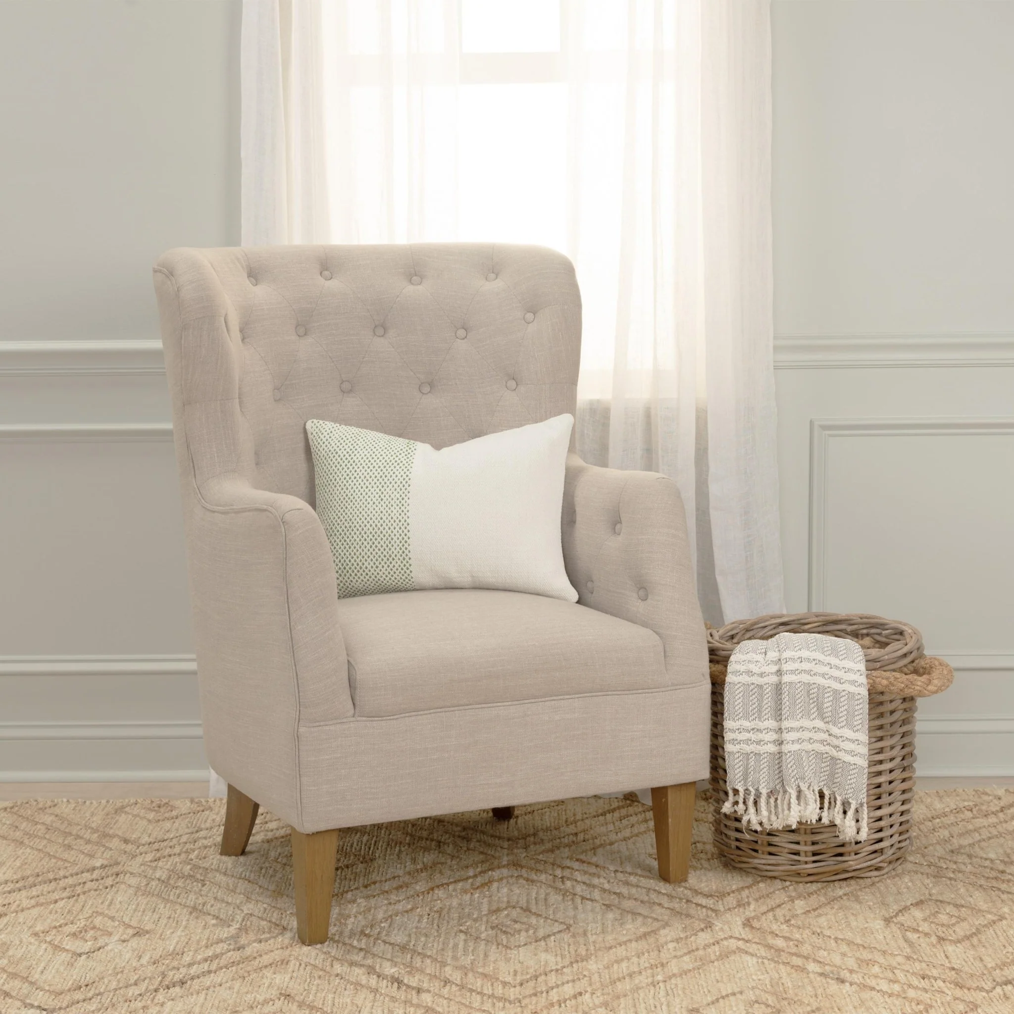 Woven 100% Cotton Color Block Stripe Decorative Throw Pillow - Image 15