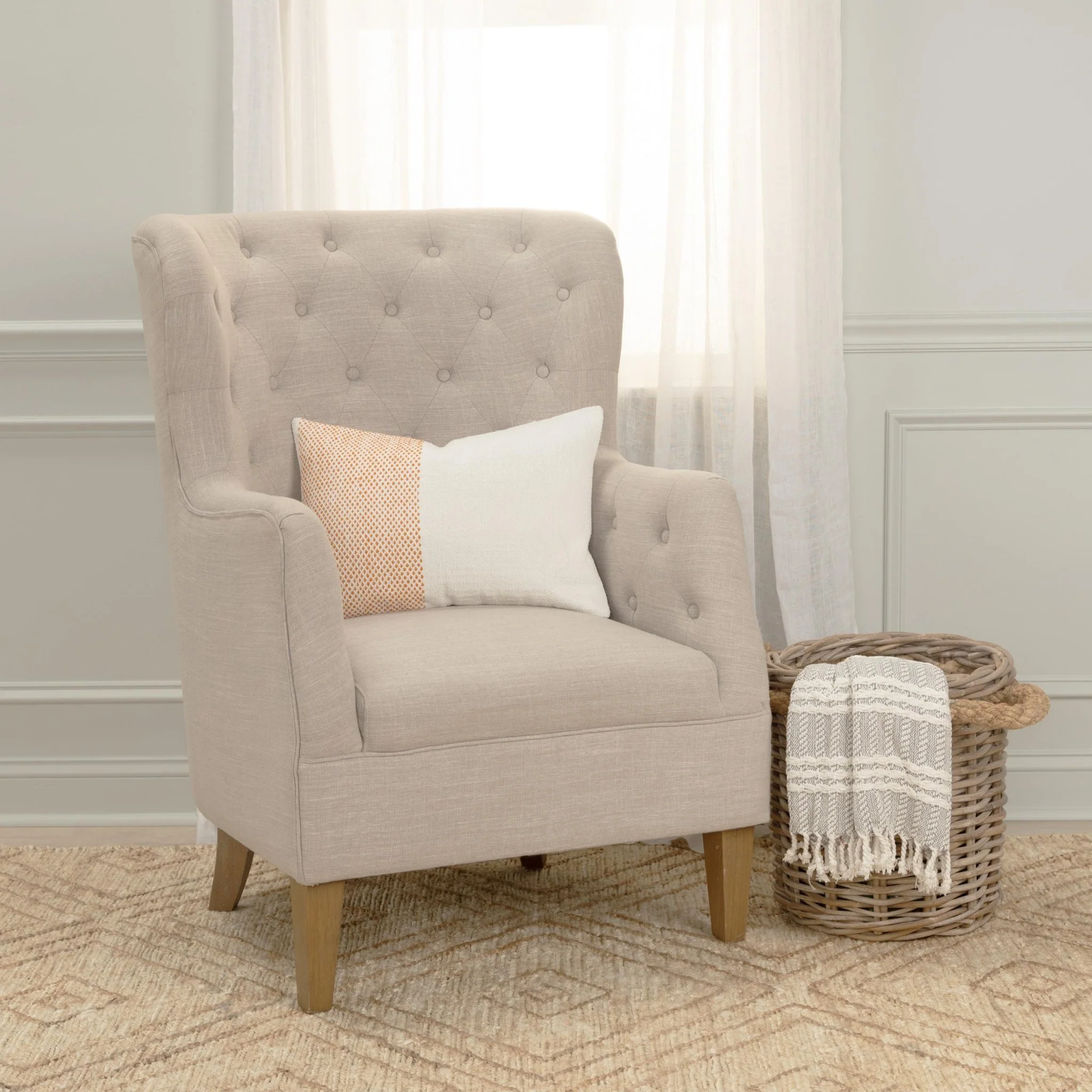 Woven 100% Cotton Color Block Stripe Decorative Throw Pillow - Image 16