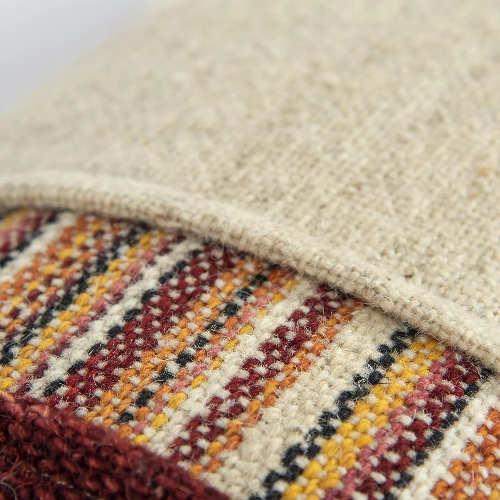 Woven And Paneled Wool Panel Stripe Decorative Throw Pillow - Image 3