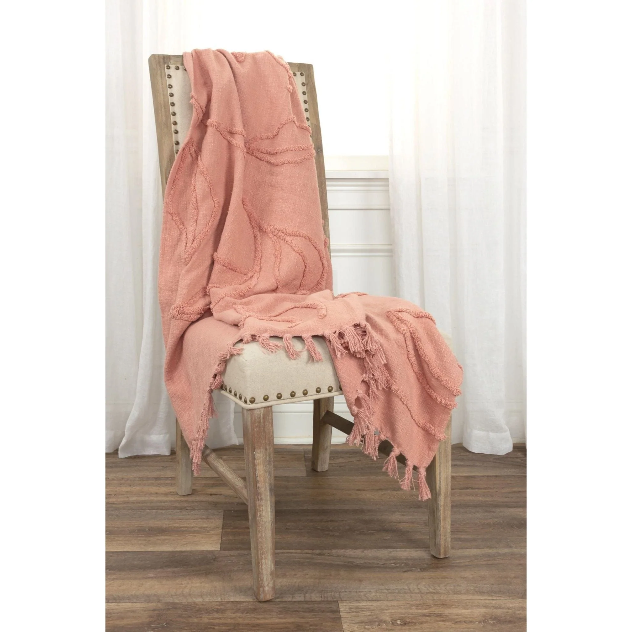 Woven Botanical 100% Woven Textured Cotton Throw - Image 3