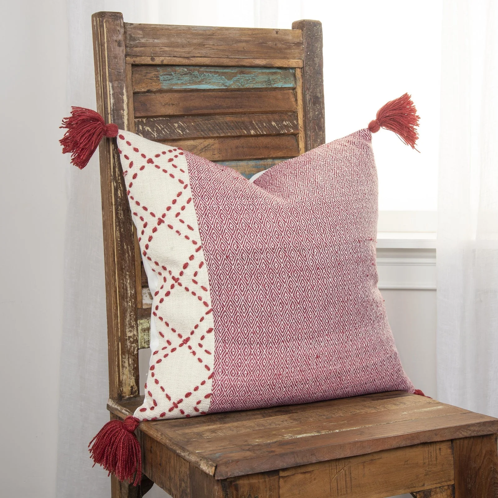 Woven Color Block Decorative Throw Pillow - Image 13