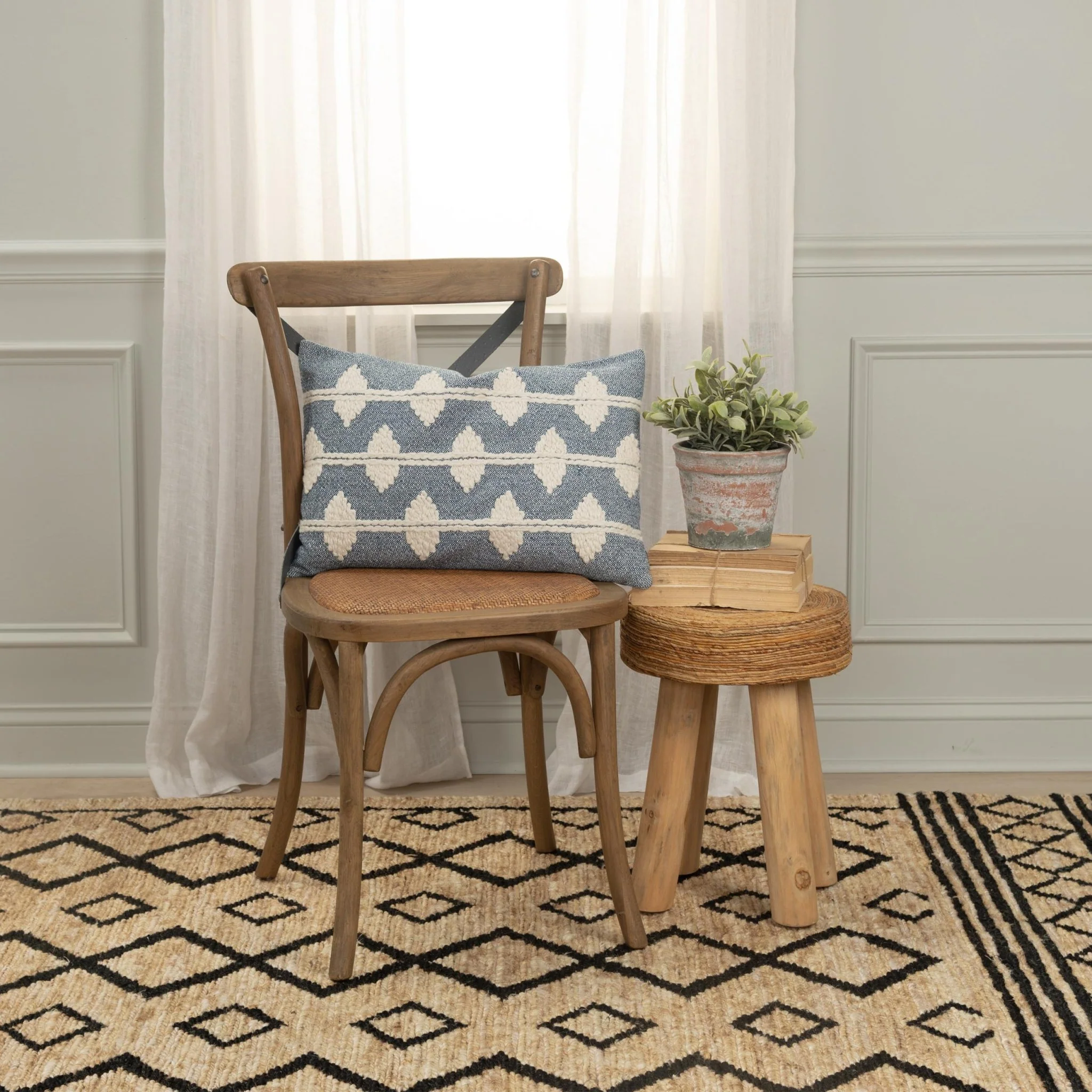 Woven Cotton Diamond Decorative Throw Pillow - Image 18