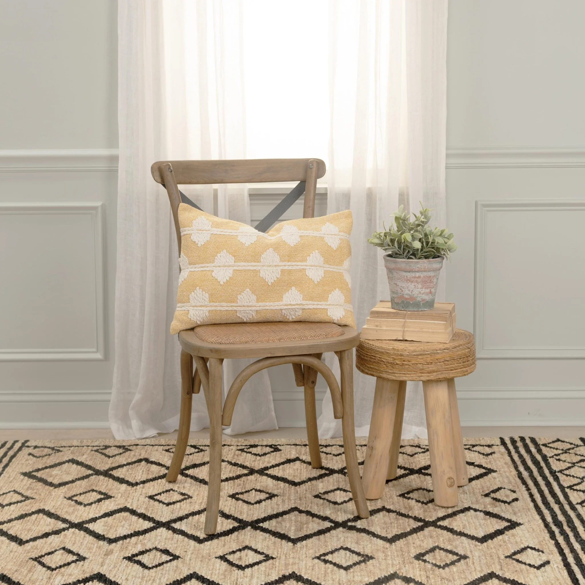 Woven Cotton Diamond Decorative Throw Pillow - Image 22