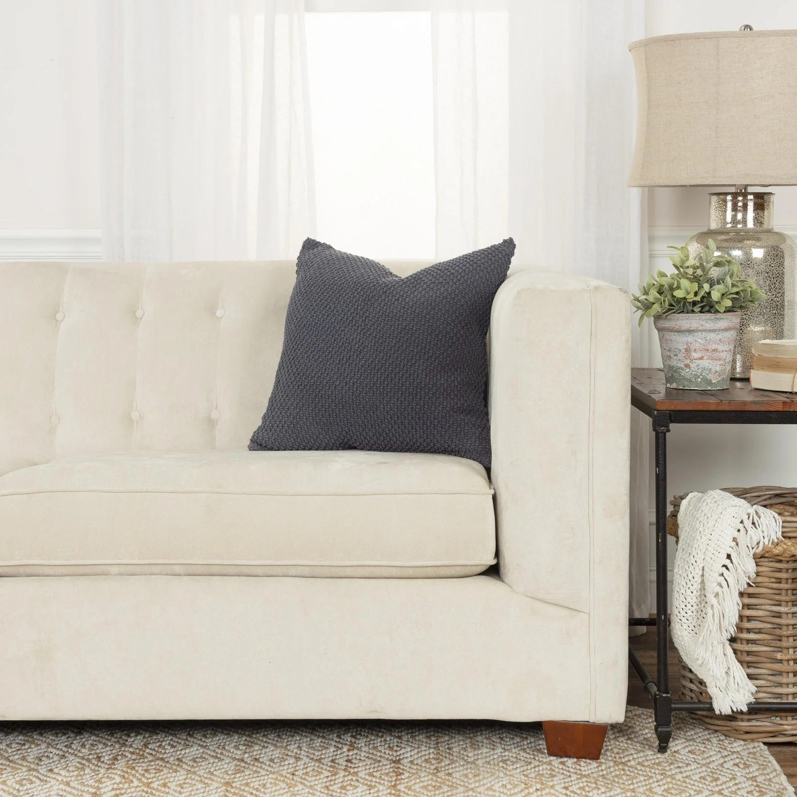 Woven Cotton Solid Decorative Throw Pillow - Image 10