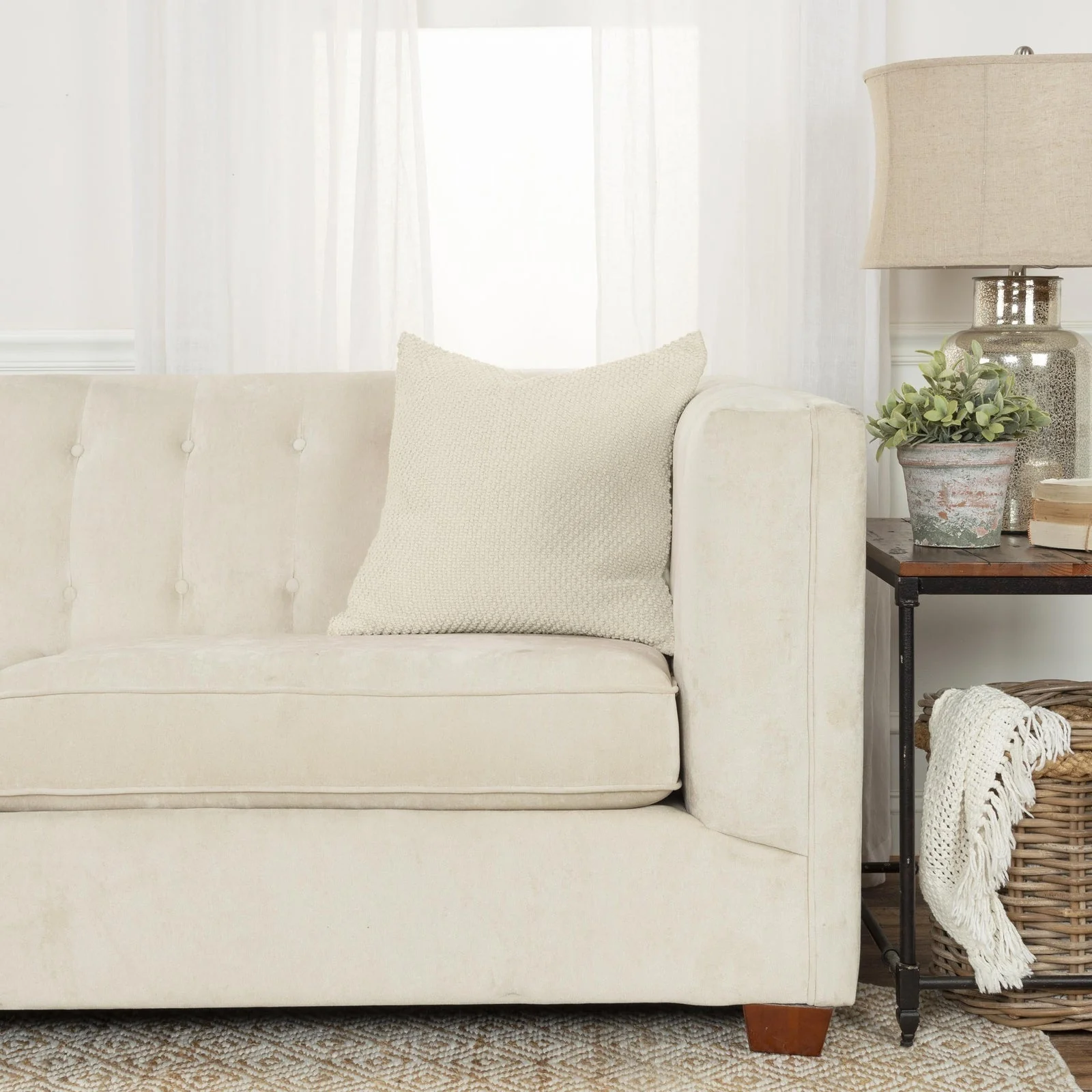 Woven Cotton Solid Decorative Throw Pillow - Image 13