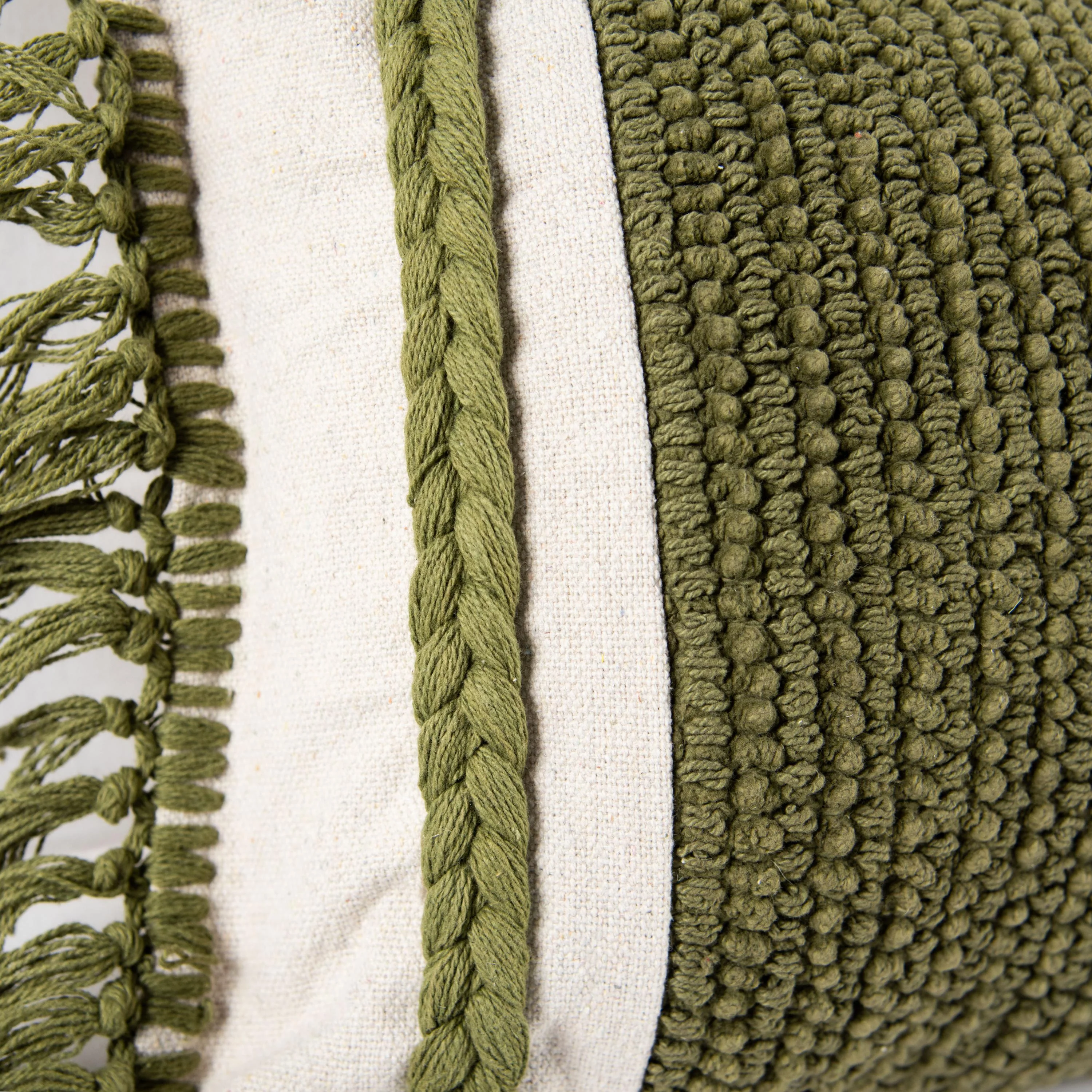 Woven Woven Cotton Solid Texture Decorative Throw Pillow - Image 15