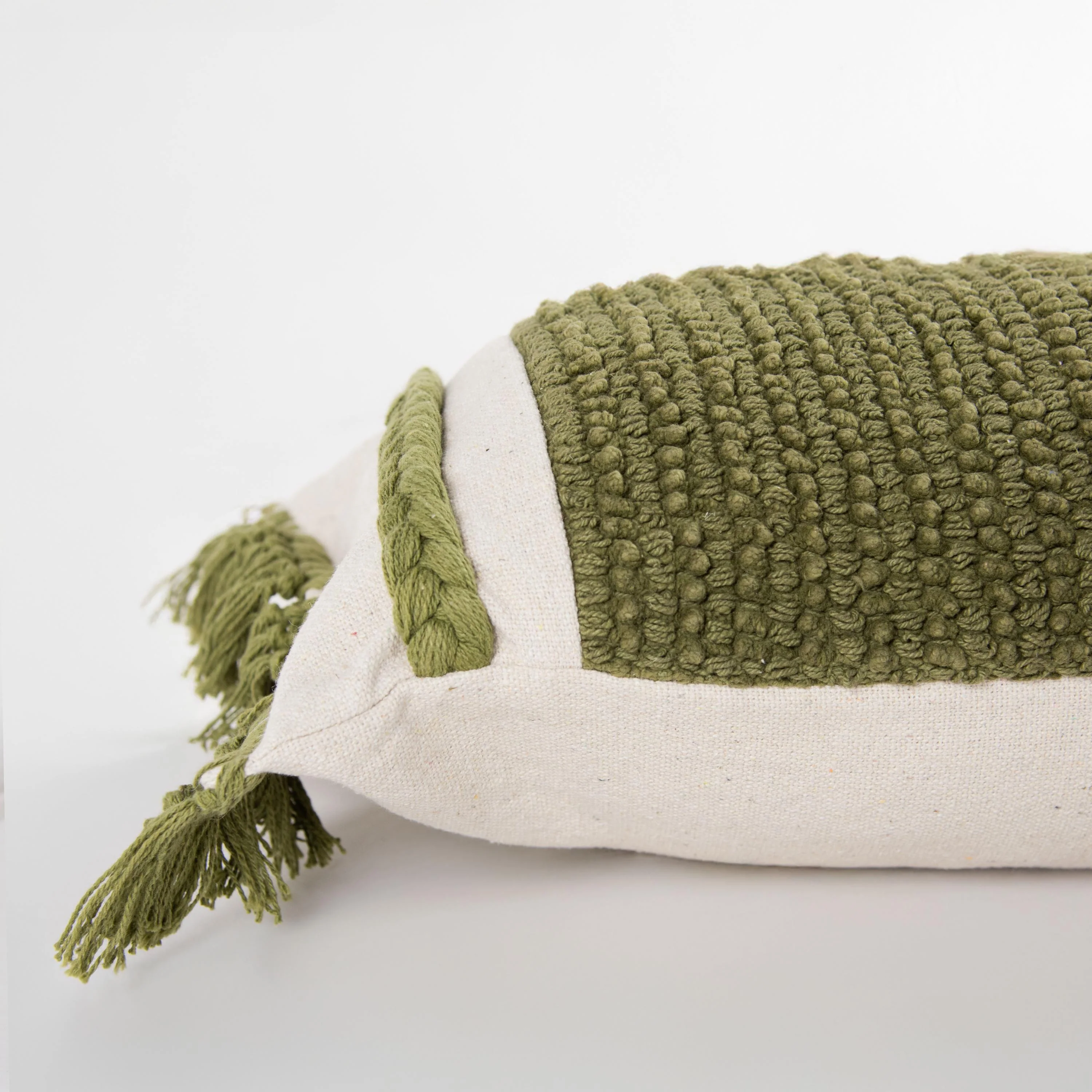 Woven Woven Cotton Solid Texture Decorative Throw Pillow - Image 17