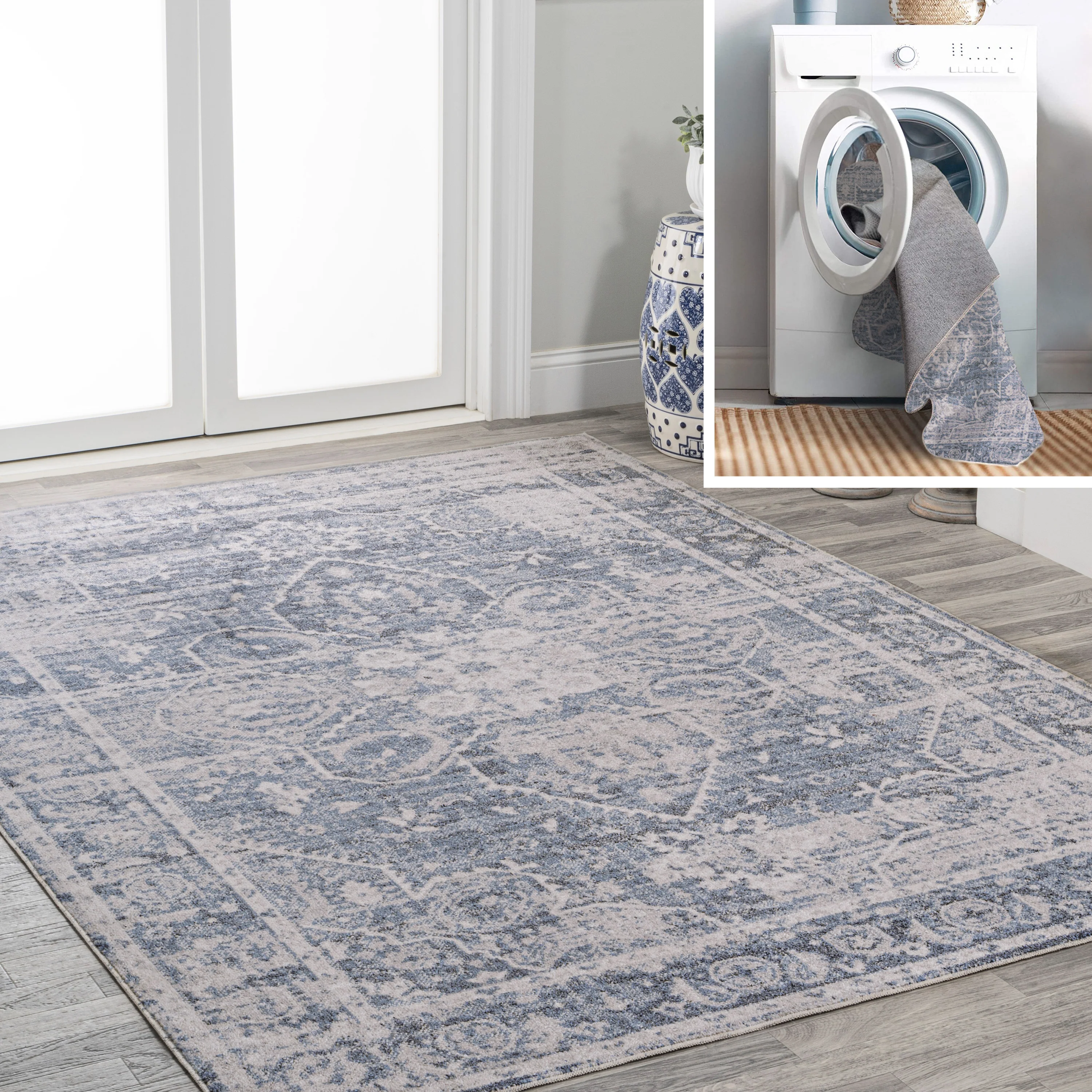 Shaii Global Medallion Low-Pile Machine-Washable Area Rug - Image 16