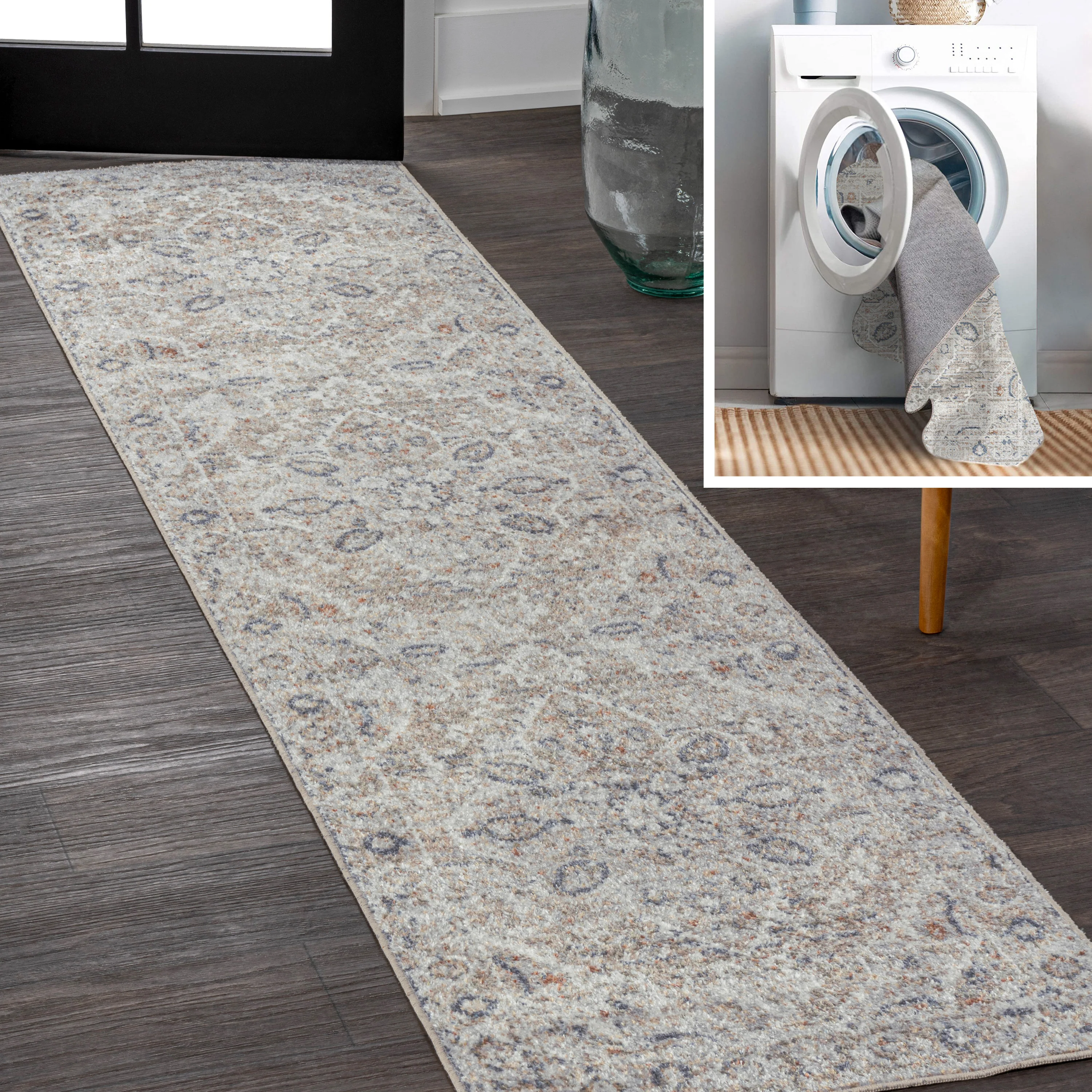 Shaii Global Medallion Low-Pile Machine-Washable Area Rug - Image 17