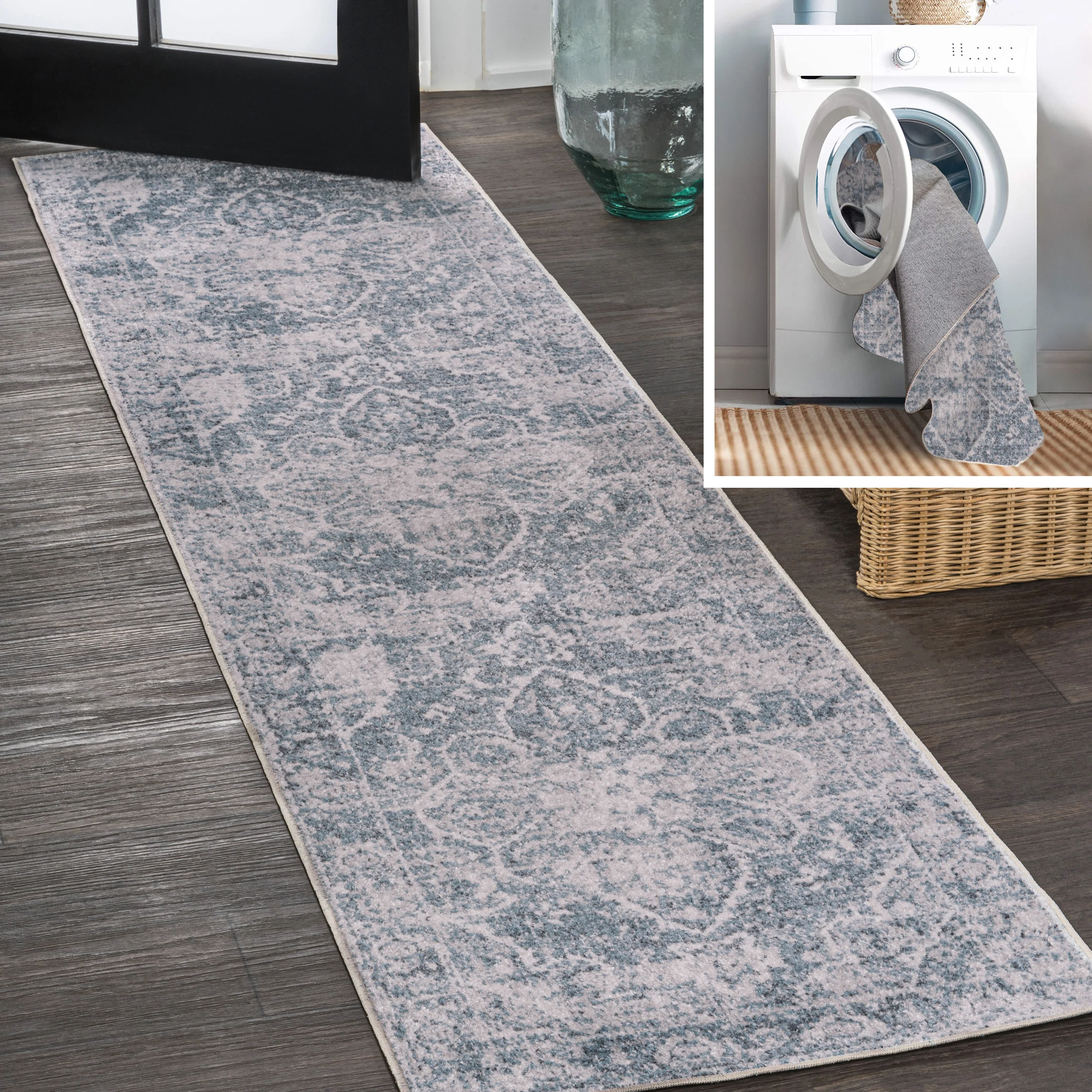 Shaii Global Medallion Low-Pile Machine-Washable Area Rug - Image 47